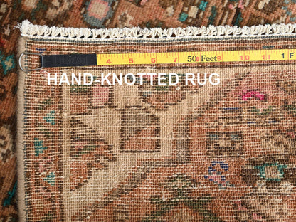 Brown 2'5" x 9'7" Vintage Hand knotted Wool Rug - Sku: O01694