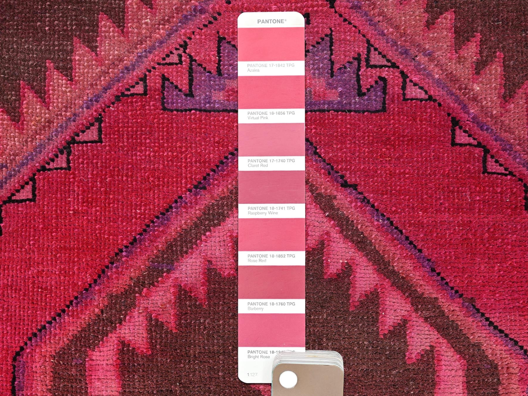 Kerman Vintage hand-knotted wool runner in Overdyed, 2'11" x 9' — SKU O01696 (view 4)