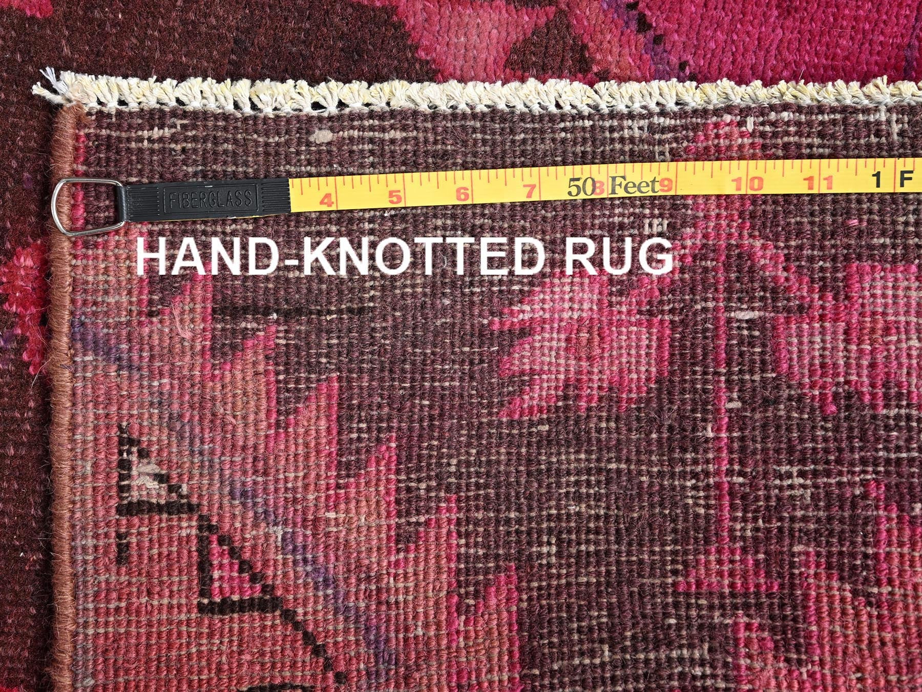 Kerman Vintage hand-knotted wool runner in Overdyed, 2'11" x 9' — SKU O01696 (view 7)