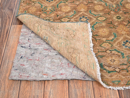 Brown 2'5" x 9'7" Vintage Hand knotted Wool Rug - Sku: O01700