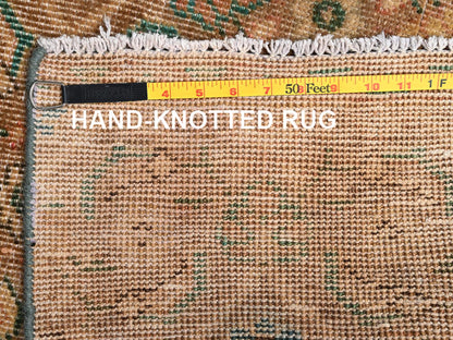 Brown 2'5" x 9'7" Vintage Hand knotted Wool Rug - Sku: O01700