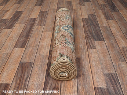 Brown 2'9" x 8'6" Vintage Hand knotted Wool Rug - Sku: O01701