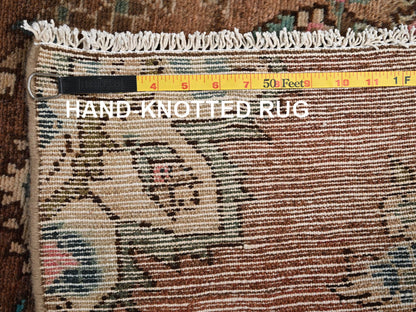 Brown 2'9" x 8'6" Vintage Hand knotted Wool Rug - Sku: O01701