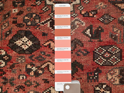 Shiraz Vintage hand-knotted wool rug in Red & Ivory, 5'3" x 7'7" — SKU O01703 (view 4)