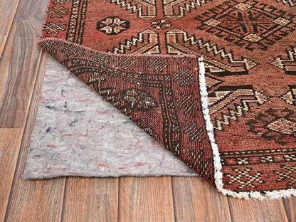 Brown 3'7" x 6'1" Vintage Hand knotted Wool Rug - Sku: O01706