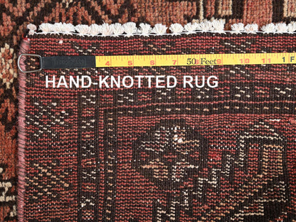 Brown 3'7" x 6'1" Vintage Hand knotted Wool Rug - Sku: O01706