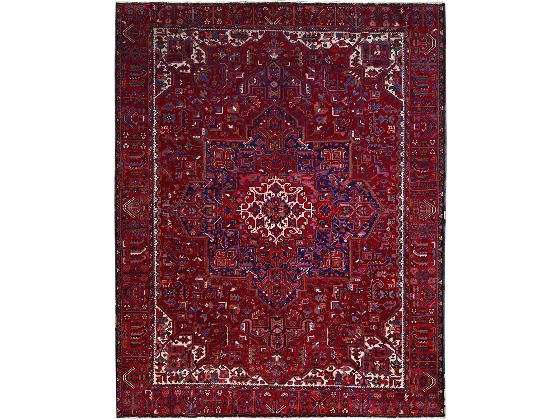 Heriz Traditional hand-knotted wool rug in Red, 9'8" x 12'7", SKU O0170