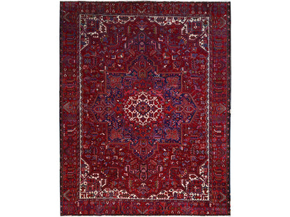 Red 9'8" x 12'7" Traditional Hand knotted Wool Rug - Sku: O0170