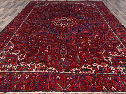 Red 9'8" x 12'7" Traditional Hand knotted Wool Rug - Sku: O0170