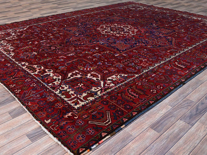 Red 9'8" x 12'7" Traditional Hand knotted Wool Rug - Sku: O0170