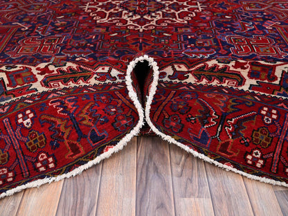 Red 9'8" x 12'7" Traditional Hand knotted Wool Rug - Sku: O0170