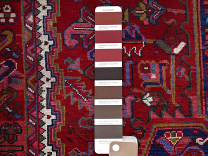 Red 9'8" x 12'7" Traditional Hand knotted Wool Rug - Sku: O0170