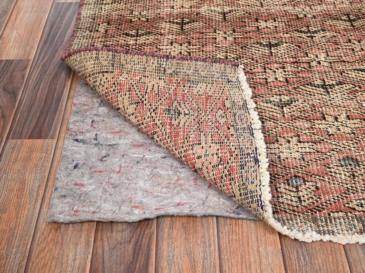 Vintage hand-knotted wool rug in Red & Brown, 2'9" x 4'6" — SKU O01711 (view 3)