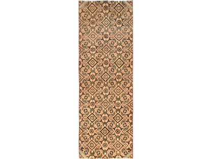 Brown 2'5" x 7'6" Vintage Hand knotted Wool Rug - Sku: O01714