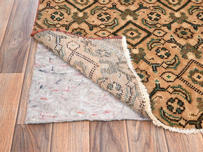 Brown 2'5" x 7'6" Vintage Hand knotted Wool Rug - Sku: O01714