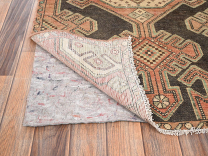 Brown 2'10" x 9'0" Vintage Hand knotted Wool Rug - Sku: O01716