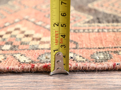Brown 2'10" x 9'0" Vintage Hand knotted Wool Rug - Sku: O01716