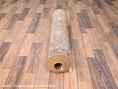 Brown 2'11" x 9'10" Vintage Hand knotted Wool Rug - Sku: O01717