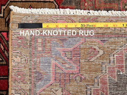 Brown 2'11" x 9'10" Vintage Hand knotted Wool Rug - Sku: O01717