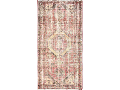 Hamadan Vintage hand-knotted wool runner in Red, 3'2" x 6'5" — SKU O01718
