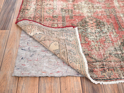 Hamadan Vintage hand-knotted wool runner in Red, 3'2" x 6'5" — SKU O01718 (view 3)