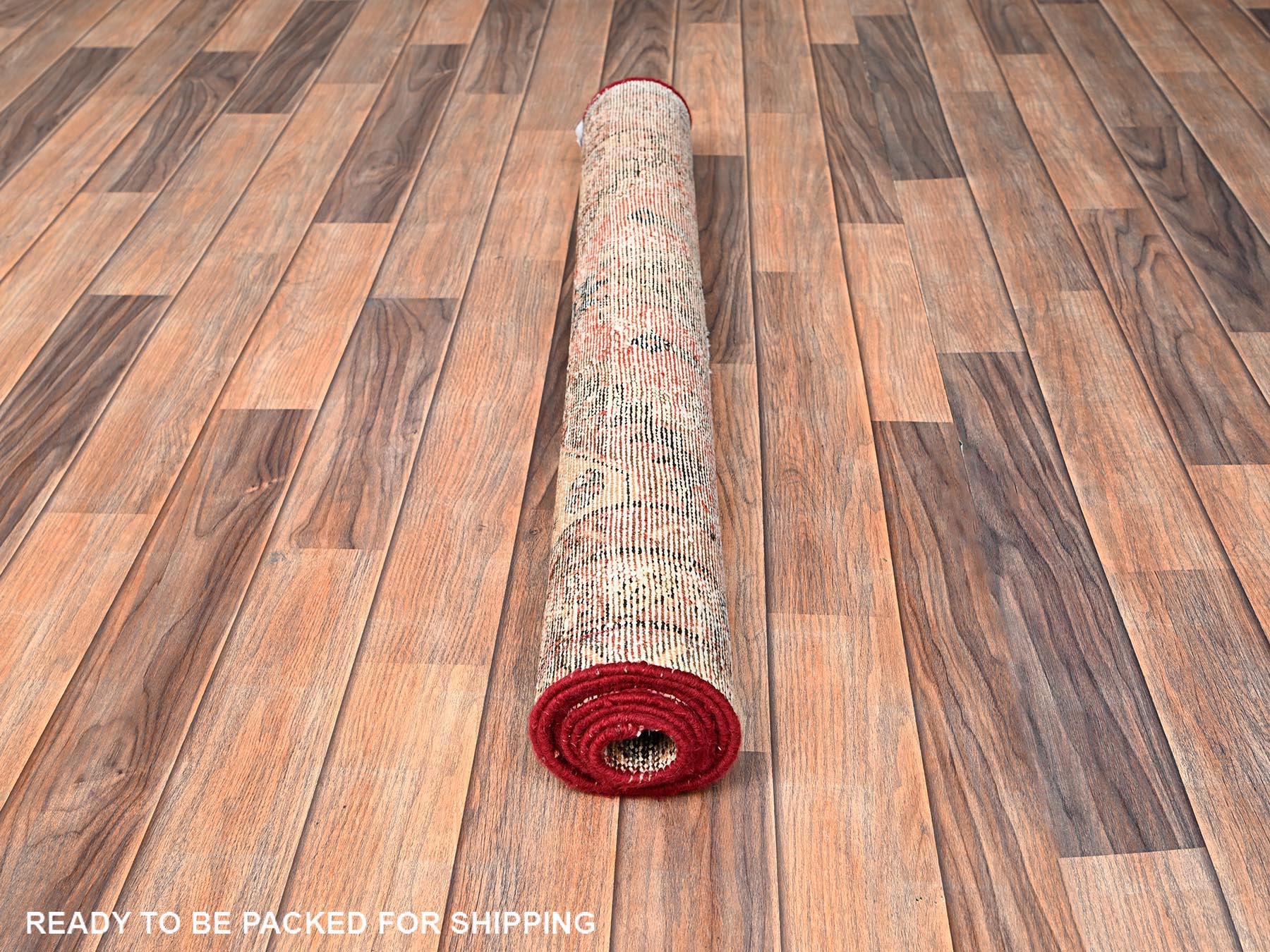 Hamadan Vintage hand-knotted wool runner in Red, 3'2" x 6'5" — SKU O01718 (view 5)