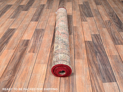 Hamadan Vintage hand-knotted wool runner in Red, 3'2" x 6'5" — SKU O01718 (view 5)