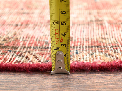 Hamadan Vintage hand-knotted wool runner in Red, 3'2" x 6'5" — SKU O01718 (view 6)