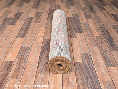 Vintage hand-knotted wool runner in Red & Brown, 3'3" x 13' — SKU O01725 (view 5)