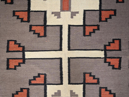 Brown 5'2" x 6'10" Tribal & Geometric Hand woven Wool Rug - Sku: O01732