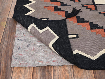 Brown 5'2" x 6'10" Tribal & Geometric Hand woven Wool Rug - Sku: O01732