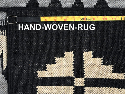 Tribal & Geometric hand-knotted wool rug in Gray & Black, 5'3" x 6'11" — SKU O01736 (view 6)