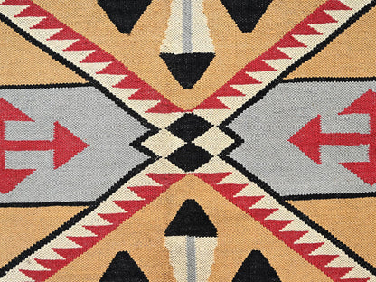 Brown 10'2" x 13'9" Tribal & Geometric Hand woven Wool Rug - Sku: O01738