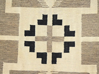 Brown 10'2" x 13'10" Tribal & Geometric Hand woven Wool Rug - Sku: O01740