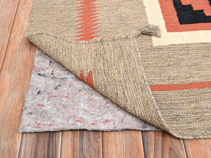 Brown 10'2" x 13'10" Tribal & Geometric Hand woven Wool Rug - Sku: O01740