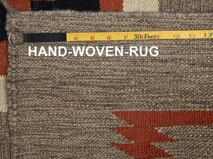 Brown 10'2" x 13'10" Tribal & Geometric Hand woven Wool Rug - Sku: O01740