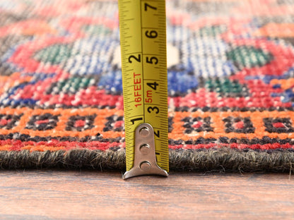 Brown 2'6" x 9'7" Vintage Hand knotted Wool Rug - Sku: O01744