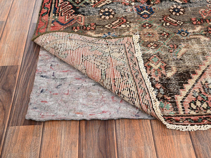 Brown 2'8" x 8'9" Vintage Hand knotted Wool Rug - Sku: O01746