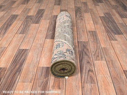 Brown 2'8" x 8'9" Vintage Hand knotted Wool Rug - Sku: O01746