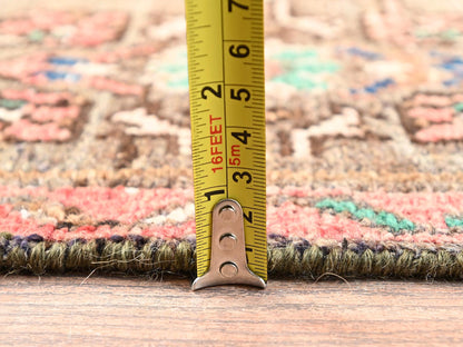 Brown 2'8" x 8'9" Vintage Hand knotted Wool Rug - Sku: O01746