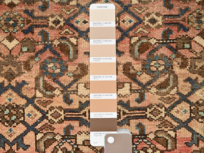 Vintage hand-knotted wool runner in Pink & Brown, 2'7" x 10'3" — SKU O01747 (view 4)
