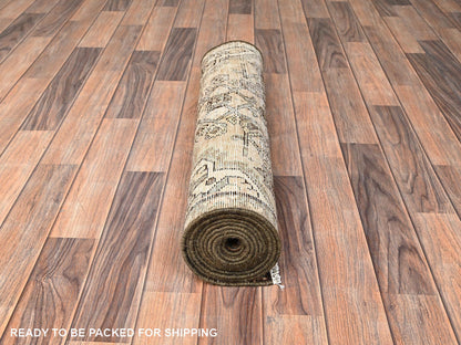 Vintage hand-knotted wool runner in Pink & Brown, 2'7" x 10'3" — SKU O01747 (view 5)