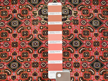 Hamadan Vintage hand-knotted wool runner in Red & Yellow, 3'2" x 9'2" — SKU O01748 (view 4)