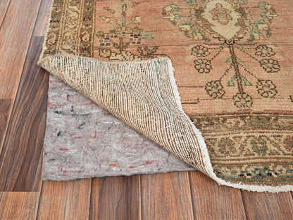 Brown 3'4" x 9'0" Vintage Hand knotted Wool Rug - Sku: O01751