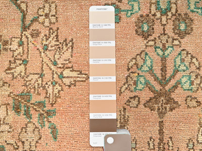 Brown 3'4" x 9'0" Vintage Hand knotted Wool Rug - Sku: O01751