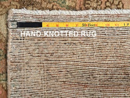 Brown 3'4" x 9'0" Vintage Hand knotted Wool Rug - Sku: O01751