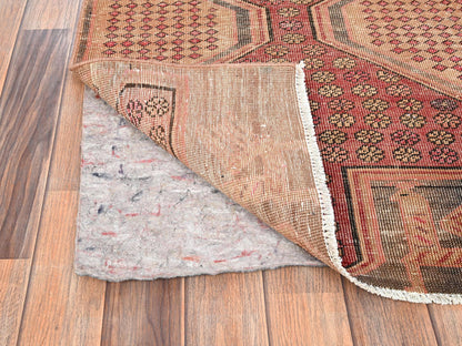 Vintage hand-knotted wool runner in Red, 2'5" x 9'5" — SKU O01752 (view 3)