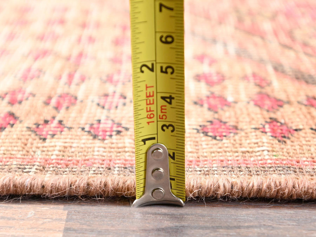 Vintage hand-knotted wool runner in Red, 2'5" x 9'5" — SKU O01752 (view 6)