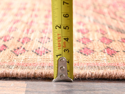 Vintage hand-knotted wool runner in Red, 2'5" x 9'5" — SKU O01752 (view 6)