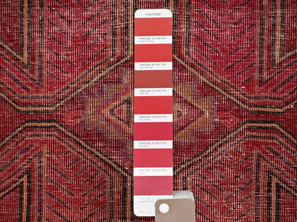Red 2'11" x 8'10" Vintage Hand knotted Wool Rug - Sku: O01755